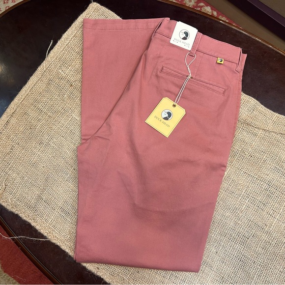 Men’s Weathered Red Duck Head Pants Classic Fit Gold School Chino NWT - Picture 1 of 6